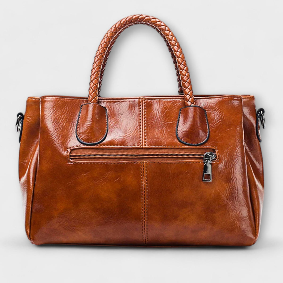 Women structured handbag in a balanced silhouette available in Black Blue Red and Brown