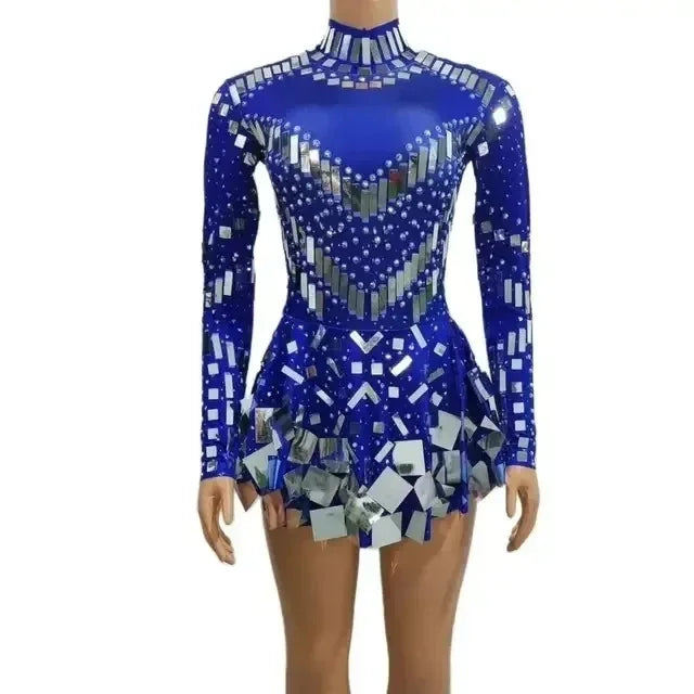 Sequin Dress Women Stretch Mini Sparkly Sweetheart Neckline