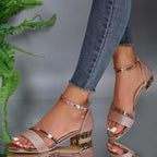 Women orthopedic sandals with adjustable closure and ergonomic insole