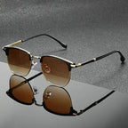 Clubmaster sunglasses polished metal frames anti-scratch polycarbonate UV protection lenses