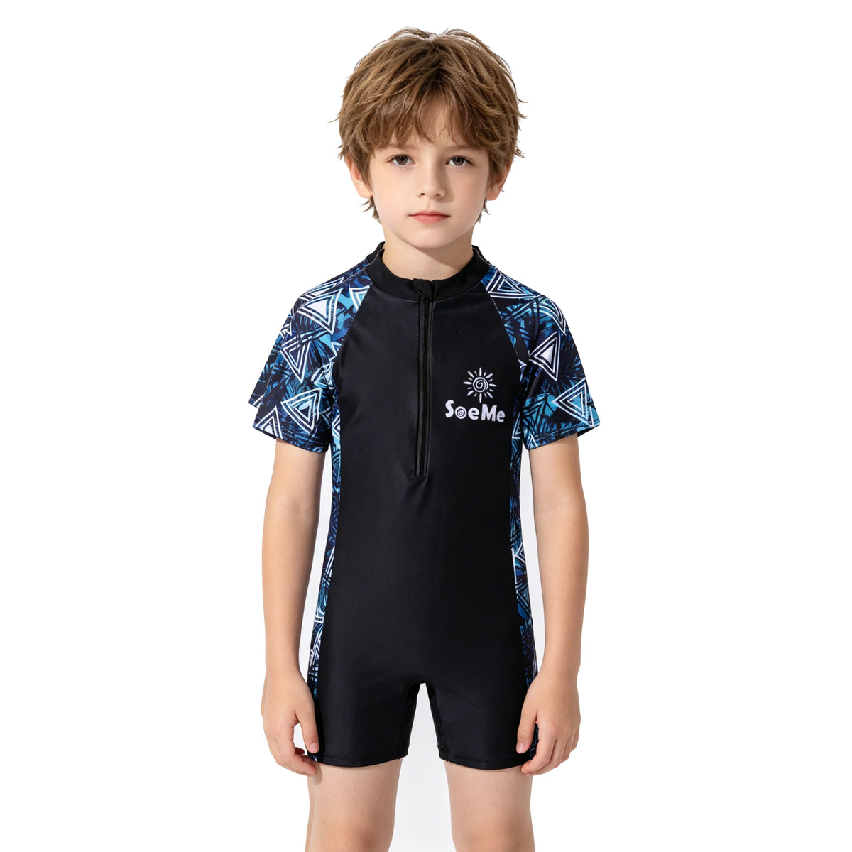 Girls Swimsuit One Piece Short Sleeve Toddler Kids 3 to 10 Years