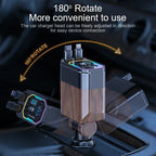 120W 4-in-1 retractable car charger with USB-C and cigarette lighter adapter