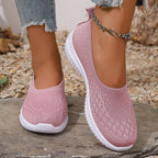 Women slip on walking shoes wide fit with cushioned removable footbed