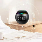 Bluetooth alarm clock speaker with LED night light and digital clock display for bedroom