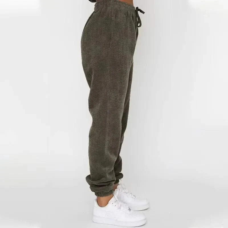 Women corduroy 2 piece lounge set relaxed fit sweatshirt and cuffed joggers