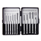 11-piece micro precision screwdriver set with magnetic tips and portable carrying case