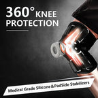 Hinged knee brace neoprene adjustable support in black