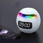 Bluetooth alarm clock speaker with LED night light and digital clock display for bedroom