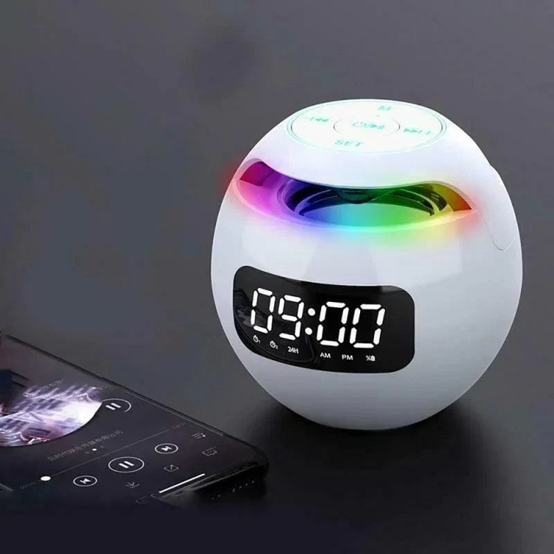 Bluetooth alarm clock speaker with LED night light and digital clock display for bedroom