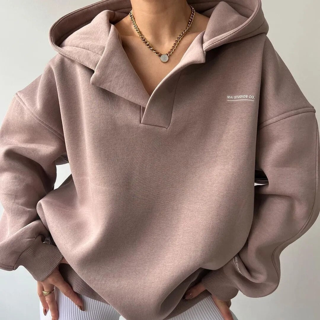Women crewneck sweater modern knit in pink beige and grey