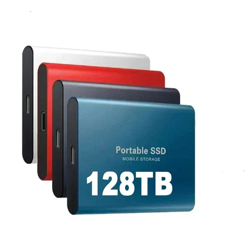 External SSD 2TB USB 3.1 USB-C portable storage drive, compact and lightweight