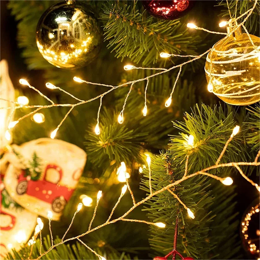 Christmas LED string lights silver wire cluster waterproof IP44 for holiday decor