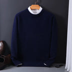 Men's cashmere sweater round neck, autumn winter slim fit pullover