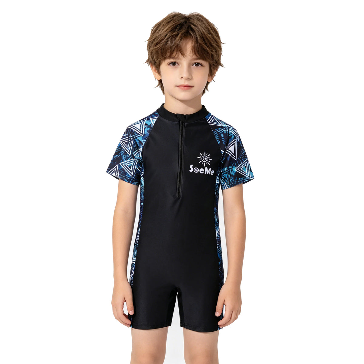 Girls Swimsuit One Piece Short Sleeve Toddler Kids 3 to 10 Years