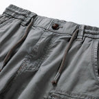Men's cotton cargo shorts with multi-pocket design in casual style