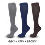 Knee high compression socks 15-20 mmHg, 3 pairs, unisex for running and nursing