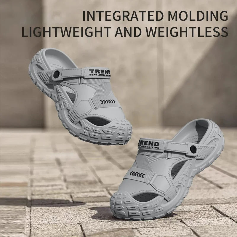 Men Orthopedic Sandals Ankle Strap Thick Soft Sole Cork Footbed