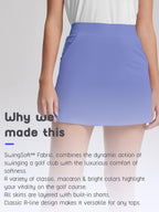 Women's high waist skort UPF 50+ sun protection, 16 inch stretch fit