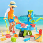 Sand and beach toy set 22-piece wheelbarrow play set BPA-free for kids ages 2-6