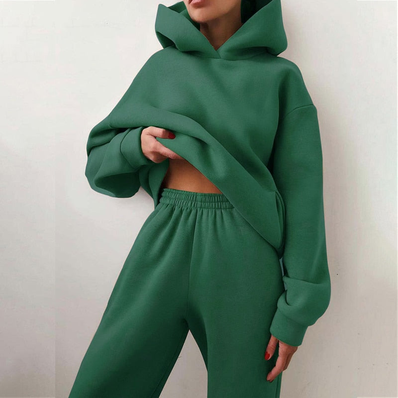 Women 2 piece oversized jogger set casual lounge tracksuit