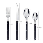 24-piece stainless steel cutlery set with engraved design, serves 6