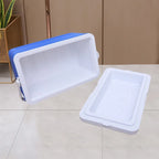 30L blue portable insulated camping cooler box with sturdy carry handle