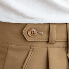 Men pleated high waist chino trousers in classic tailored fit