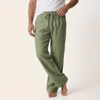 Men's linen trousers straight cut lightweight summer casual