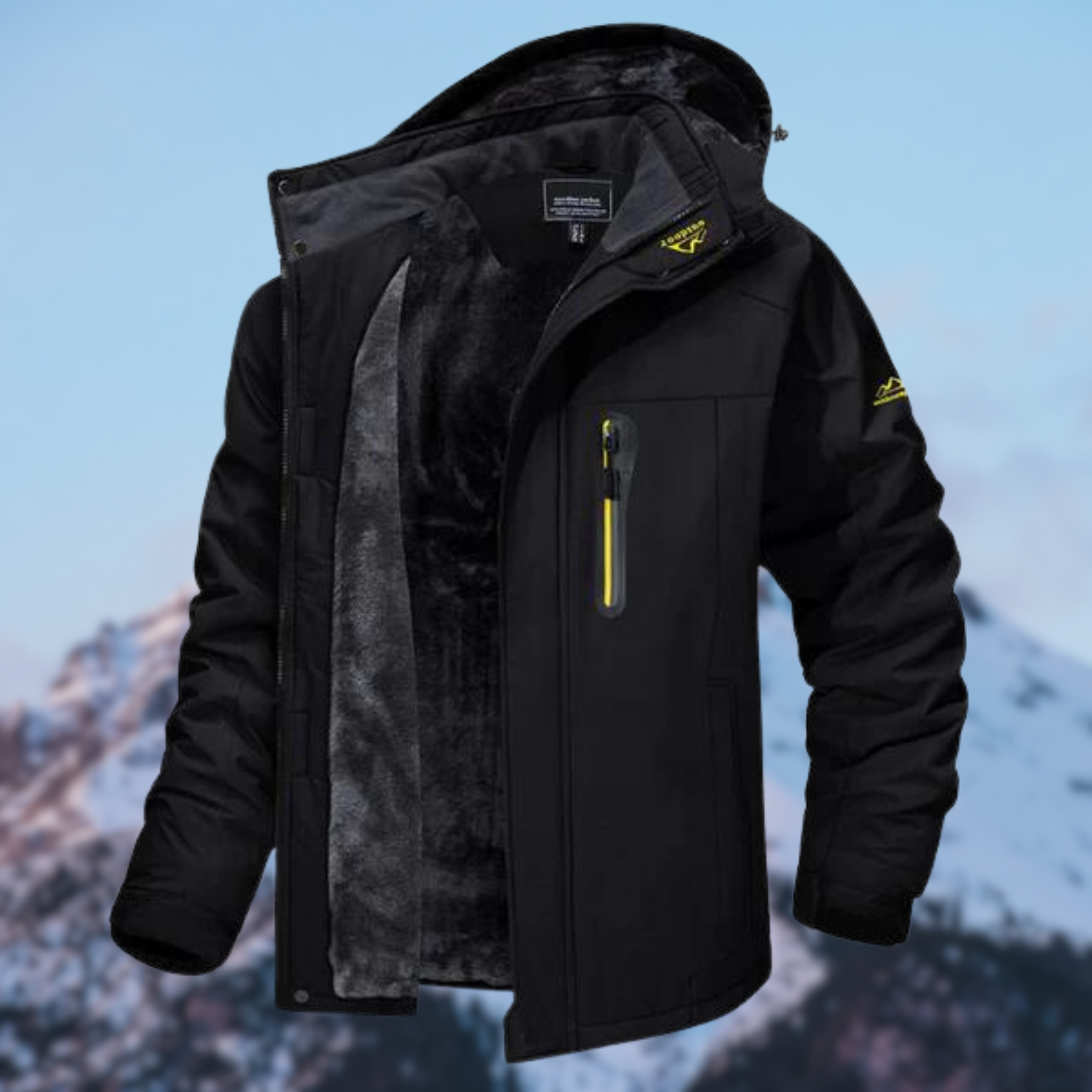 Men's winter jacket waterproof fleece-lined regular fit, available in multiple colours