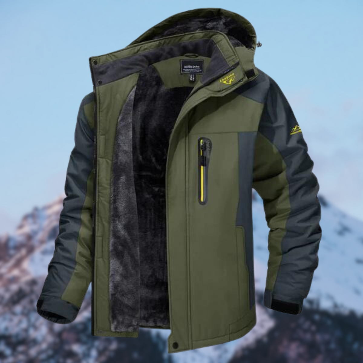 Men's winter jacket waterproof fleece-lined regular fit, available in multiple colours