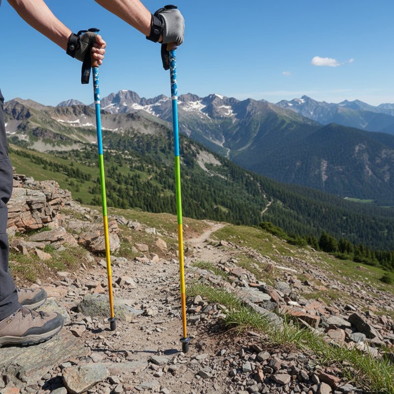 Carbon fiber hiking poles foldable 5-section ultra-light, adjustable height for all terrain