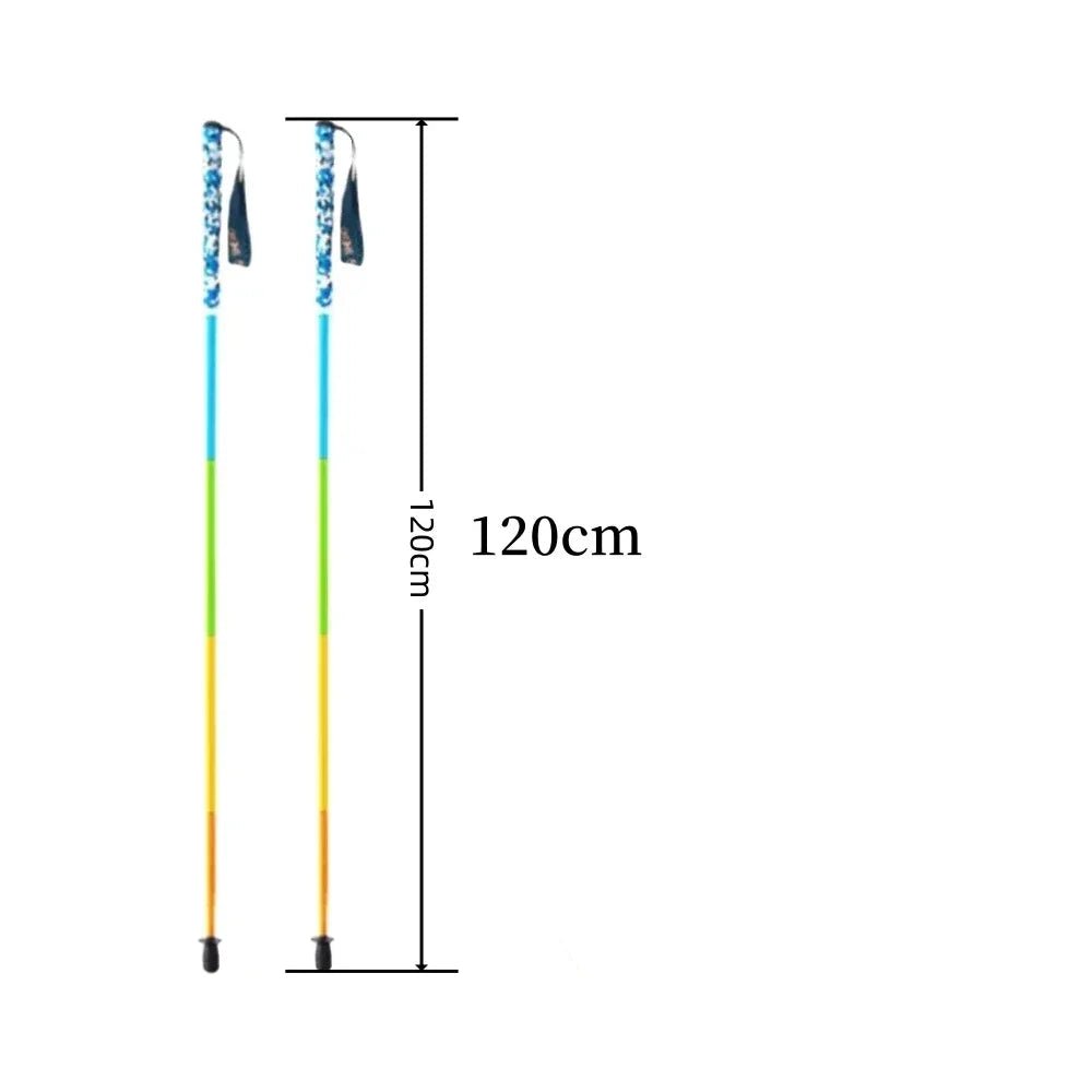 Carbon fiber hiking poles foldable 5-section ultra-light, adjustable height for all terrain