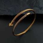 Stainless steel nail bracelet adjustable polished finish