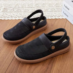 Women mesh slip-on clogs with cushioned footbed and elastic heel strap