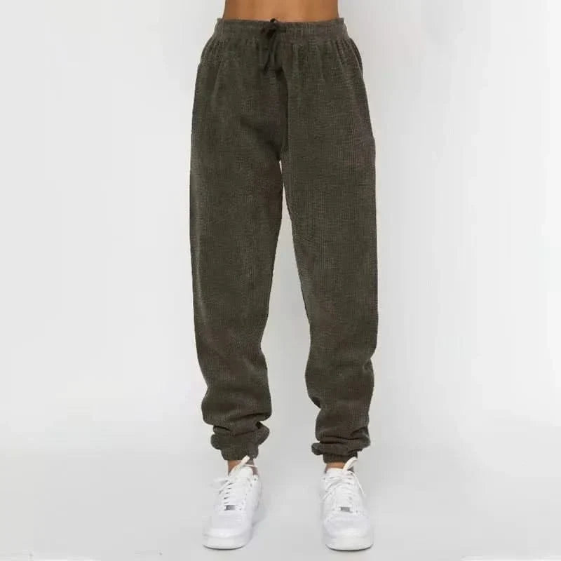 Women corduroy 2 piece lounge set relaxed fit sweatshirt and cuffed joggers