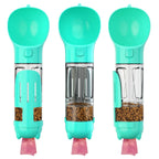 Dog water bottle 3-in-1 BPA-free travel bottle with food storage and poop bag dispenser