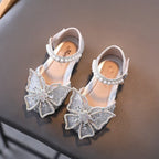 Kids Sandals Little Girls Flat Heel Bow Sequin Rhinestone Glitter Bling