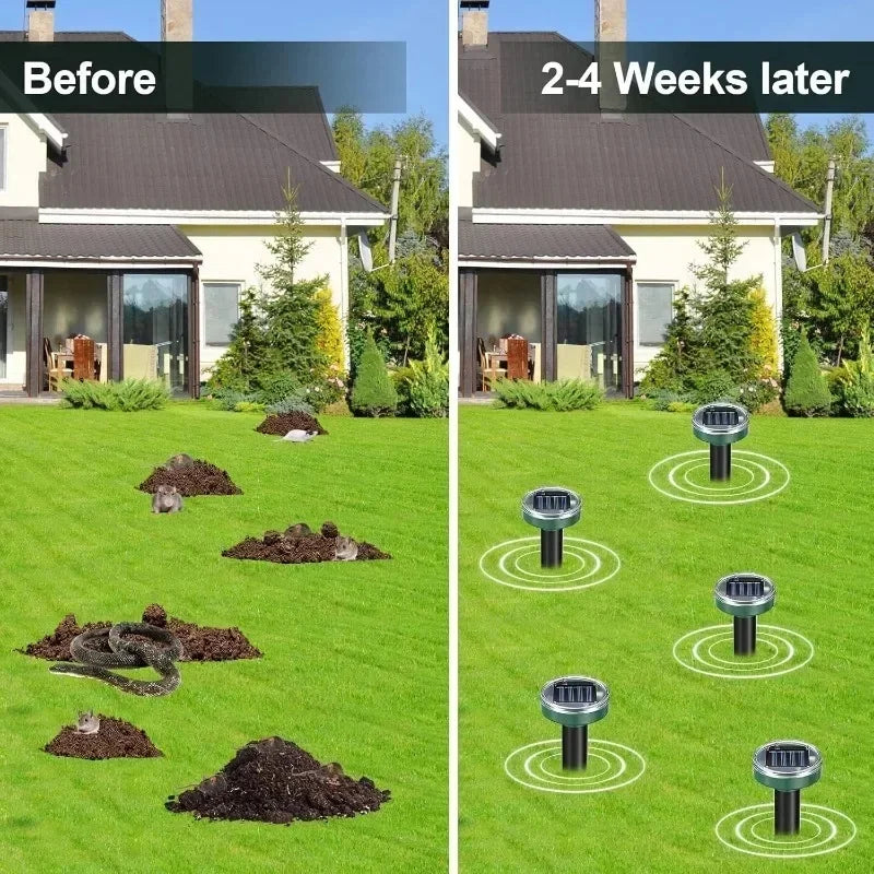 Solar Animal Repeller Waterproof Snake Rat Deterrent Vibration Pack