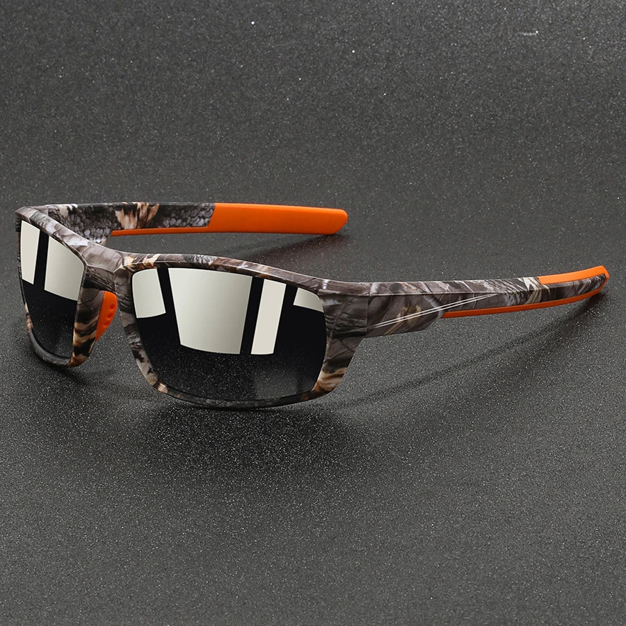 Camo sunglasses polarized with UV protection, lightweight outdoor sport design