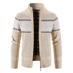 Christmas Jumper Men | Cotton Zip Stand Collar Cardigan Warm Thick