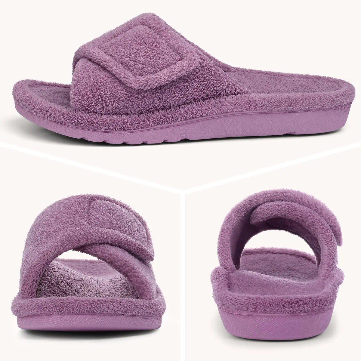 Orthopedic Slippers Women Terry Lined Lightweight Breathable Soft Sole