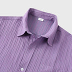 Men's linen cotton blend summer shirt with spread collar and classic fit