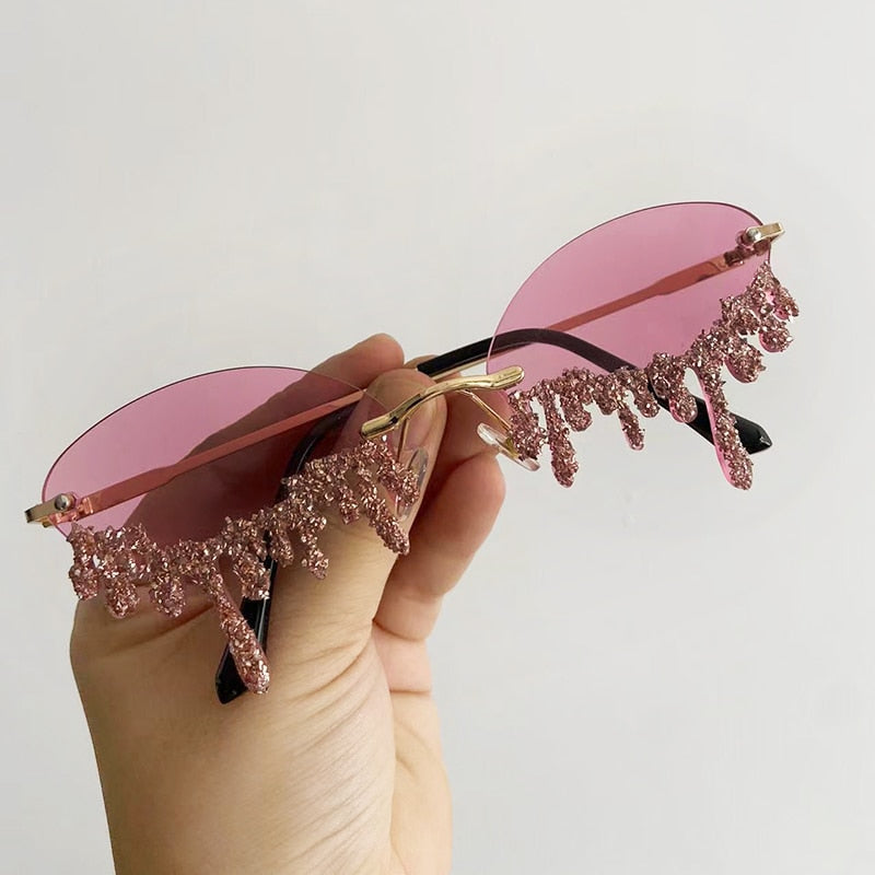 Glitter sunglasses festival party eye-catching with colored lenses, 6 colors