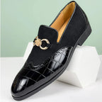 Men's Leather Loafers | Suede & Leather, Gold Buckle