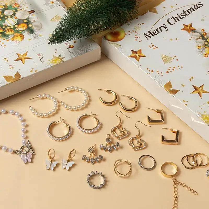 Jewelry Advent Calendar Women Christmas 24 Day Countdown Set