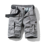 Men's cotton cargo shorts with multi-pocket design in casual style