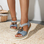 Women's orthopedic sandals with shock-absorbing sole and arch support, wide fit