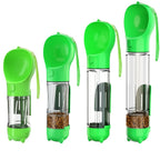 Dog water bottle 3-in-1 BPA-free travel bottle with food storage and poop bag dispenser