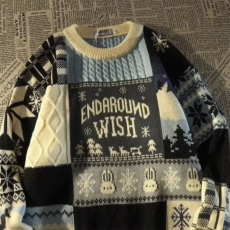 Christmas Jumper Women Unisex Loose Long Sleeve Pullover Sweater