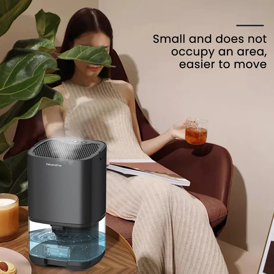 Portable dehumidifier 2-in-1 air filter and night light 1000ml compact